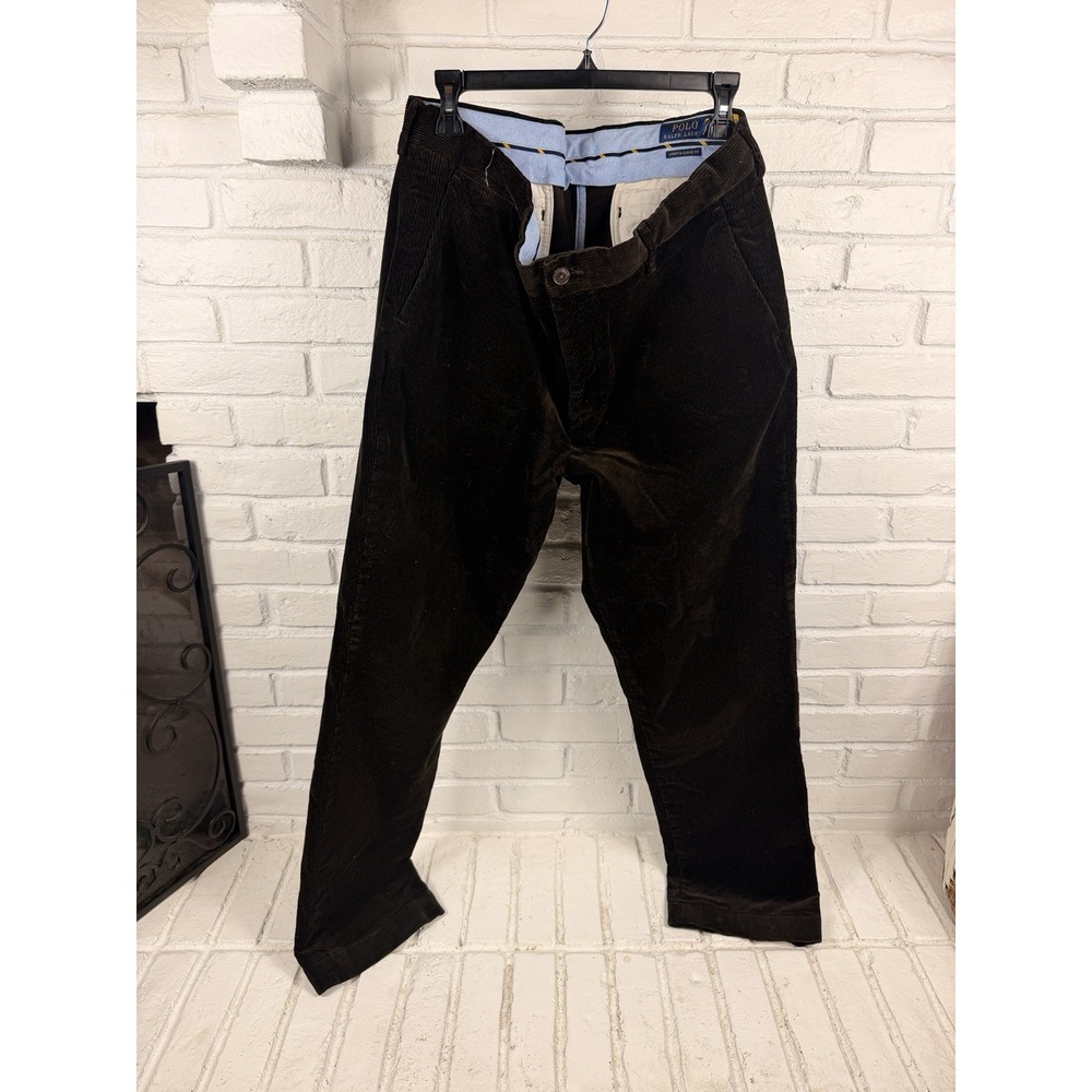 Polo Ralph Lauren Mens 36x32 Brown Corduroy Pants Stretch Classic Fit
